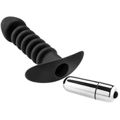 ZENN Premium Ribbed Butt Plug with Strong Vibrating Bullet