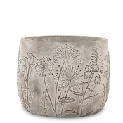 Prevleka za cvetlični motiv Cyrus Stone, siva, 14,5 x 18,5 x 18,5 cm