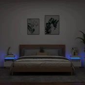 Nocni ormarici s LED svjetlima 2 kom bijeli 40 x 39 x 48,5 cm