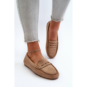 Classic Womens Suede Loafers Dark Beige Glimris