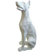 Casa Padrino luxury decorative sculpture dog doberman white H. 80 cm - Large decorative figure - XXL decorative sculpture - XXL decorative figure - XXL animal figure - Luxury XXL figures