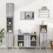 Vidaxl vidaXL Omarica za umivalnik, siva, hrast sonoma, 80x33x60 cm
