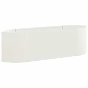 Vidaxl Povišana vrtna gredica Bela 140 x 40 x 40 cm Jeklo