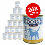 20 + 4 gratis! Rocco Sensitive 24 x 800 g - Divljač i tjestenina