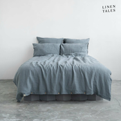 Svijetloplava lanena produžena posteljina za bracni krevet 200x220 cm - Linen Tales