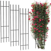 shumee TG77602 Kovinska vrtna pergola, opora za rastline, vrtnice, rože, komplet 3 opornih letev.