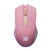 Defender Bežicna opticka miš Defender PANDORA GM-502, 3200 dpi, ružicasta, rgb, akumulator, 7 tipki, gaming, tiha bezklik
