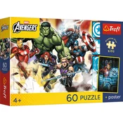 Trefl - Puzzle Avengers: Skupaj smo močnejši + plakat - 40 - 99 kosov