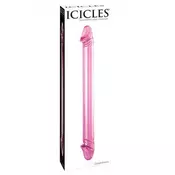 Icicles No 23 dupli stakleni dildo roze boje PIPE292300