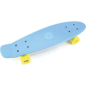 Teddies Deskarska deska - pennyboard 60 cm, nosilnost 90 kg, kovinske osi, modra barva, rumena kolesa