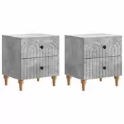 vidaXL vidaXL Nočna omarica s predalom 2 pcs Betonsko siva 43 x 34,5 x 48 cm, (5000209673)