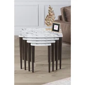 Hanah Home set od 4 umetnutih stocica Telwe, beli mermer / orah