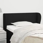 Vidaxl vidaXL Vzglavnik s krilci, črne barve, 83x23x78/88 cm, blago