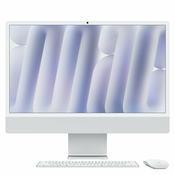 24-incni iMac M4 sa 4,5K Retina displejom, 10-jezgarnim CPU-om, 10-jezgarnim GPU-om, 24GB objedinjene memorije i 512GB SSD - Silver