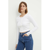 Kardigan Calvin Klein Jeans za žene, boja: bijela, lagani, J20J224057