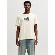 JACK & JONES Majica JORNORREBRO zelena / volneno bela