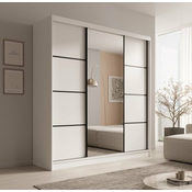 Garderobna omara Keri - 200 cm - bela/črna