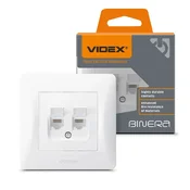 shumee Videx Binera 2x RJ45 dvojna bela vgradna računalniška vtičnica