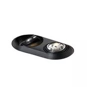 Okrogel vgradni reflektor črn GU10 70 mm 2-lučni - Hubs