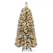 Northix Umetno božično drevo 150 cm z 130 LED lučkami, zeleno, PVC material