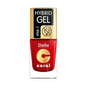 Koralni hibridni gel lak za nohte št. 01 rdeč