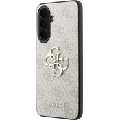 shumee Guess usnjen kovinski ovitek z logotipom za Samsung Galaxy A37 5G roza