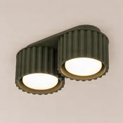 SOLLUX LIGHTING Stropna svetilka Aura 2, olivno zelena, 2-žarilna, dolžina 21 cm, GX53 - Hodnik - Sodobni - Aluminij