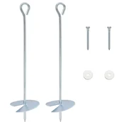 Zemaljska sidra 2 pcs Srebrna O10 x 40 cm Galvanizirani metal