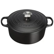 Litoželezni pekač Le Creuset Signature, okrogel, 24 cm, črn