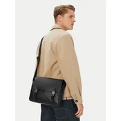 Torbica za okrog pasu Calvin Klein Emblem Hw Flap Messenger LV04D3508G Črna