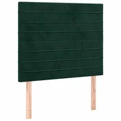 Vidaxl Vzglavje postelje temno zeleno 90x5x118/128 cm žametno