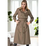 Z9674 DEWBERRY WOMENS TRENCH COAT-KHAKI