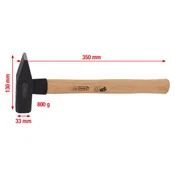 Ključavničarsko kladivo z ročajem iz bele orehovine. 800g 142.1380 ks tools