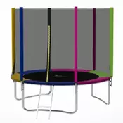 Trambolina Multicolor 244cm sa merdevinama i unutrašnjom sigurnosnom mrežom ( 13117 )