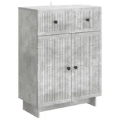 Vidaxl Strani šal Betonsko siva 66 x 34,5 x 90 cm Inženirski les