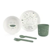Miniland Baby ECO-friendly jedilni set za otroke, 5-delni, Žabica