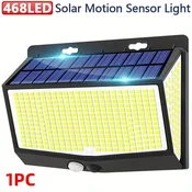 KJB Solarna stenska LED luč s senzorjem PIR, 468 LED, 1 kos