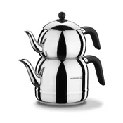 Set cajnika 1.1l/2.5l Retro inoks/crni Korkmaz