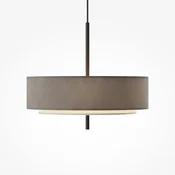 Obesna svetilka Maytoni Bergamo, siva/črna, O 50 cm, platno - Dnevna soba/jedilnica - siva, črna, bela - Tkanine/tekstil