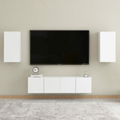 Greatstore Komplet TV omaric 4-delni bela iverna plošča