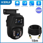 KJB Zunanja PTZ IP kamera PoE 6 MP z zaznavanjem oseb Črna kamera PoE s kablom, objektiv 3,6 mm