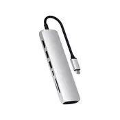 SATECHI SATECHI USB-C SLIM MULTI-PORT WITH ETHERNET ADAPTER - Silver