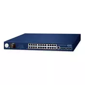 Planet GS-6311-24P4XV Layer 3 24-Port 10/100/1000T 802.3at PoE + 4-Port 10G SFP+ Managed Ethernet Switch with Smart LCD Screen(370 Watts PoE budget, hardware-based Layer 3 RIPv1/v2, OSPFv2 dynamic rou