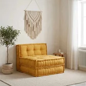 vidaXL Modularna sedežna garnitura rumena 70x70x36 blago