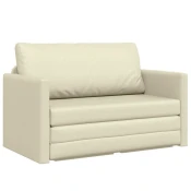 Vidaxl Dnevna sofa postelja 2-v-1 Kremna 124x71x78 cm Umetna usnja