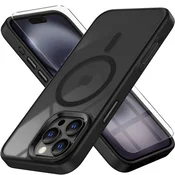 Overboard Ovitek za iPhone 16 Pro, za MagSafe, mat ovitek , prozoren/črn + zaščitno steklo za zaslon