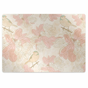 Decormat Podloga za pisarniški stol Bež ptice 140x100 cm 15 cm