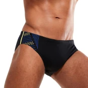 Mens swimsuit speedo 7cm tech panel brief black/chroma blue/spritz