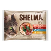 Shelma  Vlažna  hrana za mačke meso i riba mix, 340 g