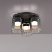 JUST LIGHT. GmbH JUST LIGHT. LED-stropna svetilka Elio dimno steklo, 3-žarek, črna - Dnevna soba/jedilnica - Sodobni - sivo-dimno, črno
